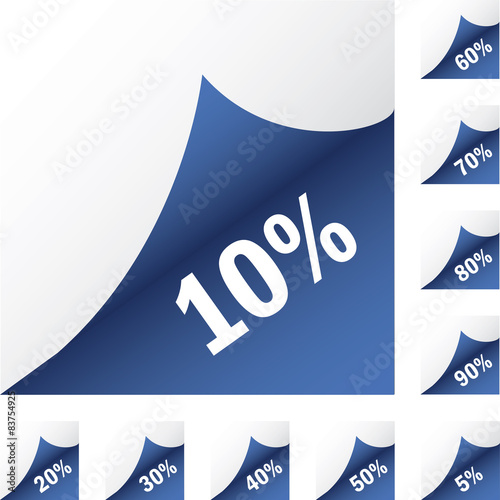 Blue paper sickers with discount