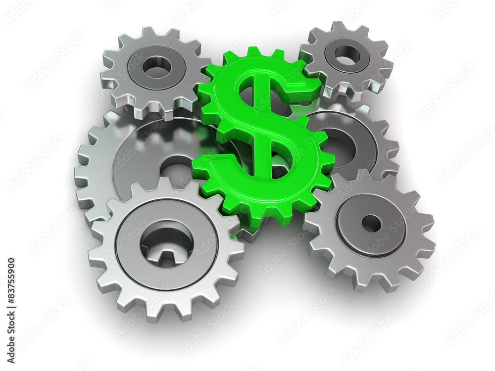 Cogwheel dollar (clipping path included) Cogwheel dollar (clipping path included)