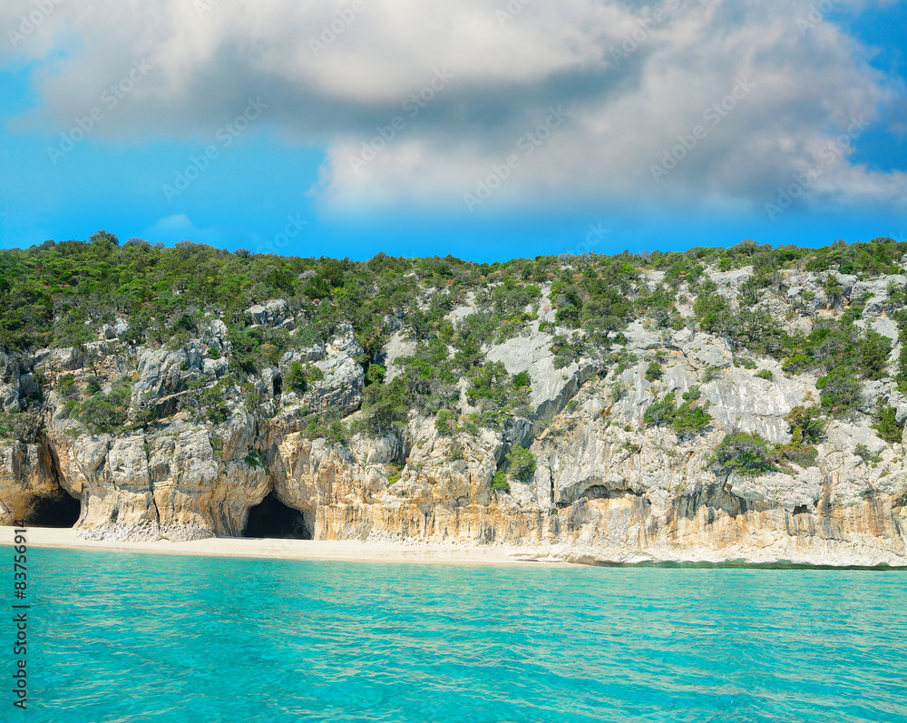 caves by the shore in Orosei Gulf