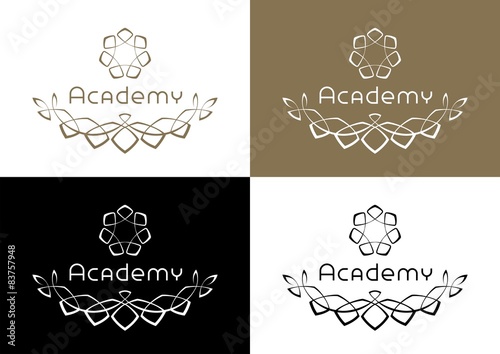 Academy logo design on the theme of education/gala event/finance