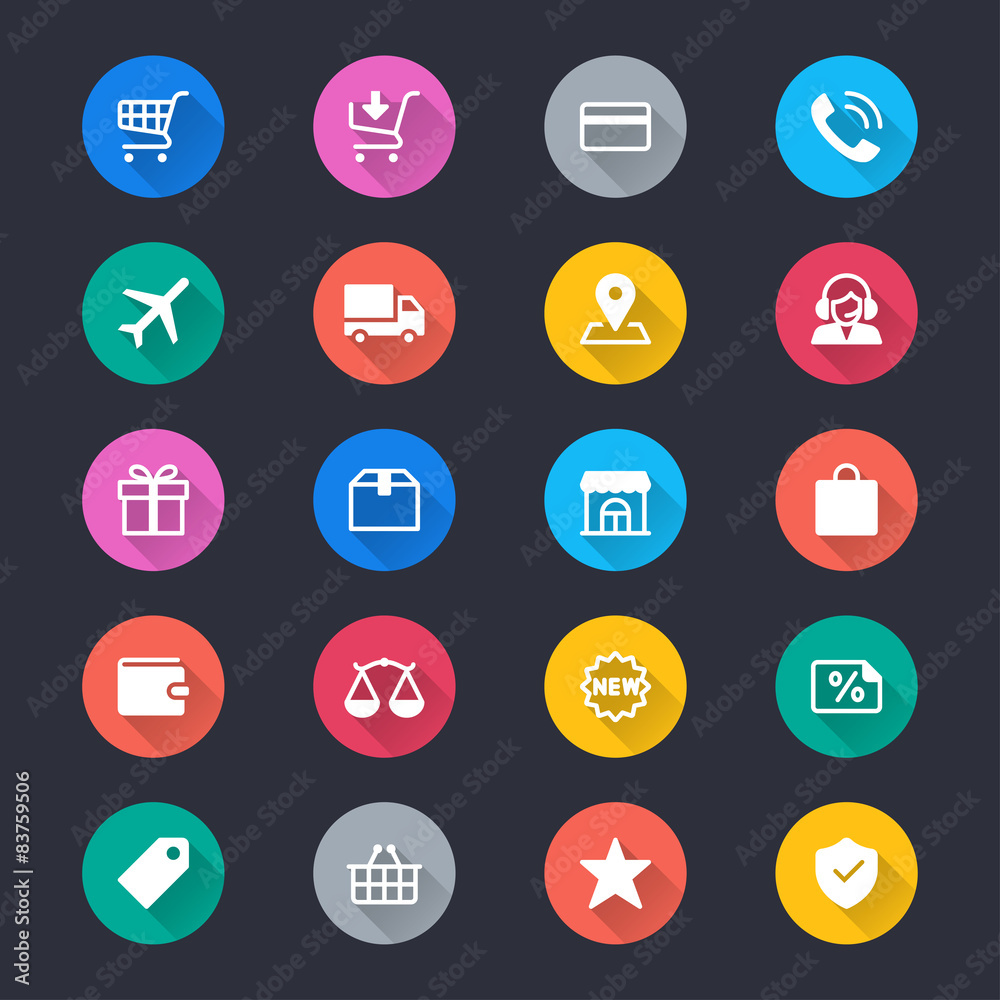 E-commerce simple color icons E-commerce simple color icons