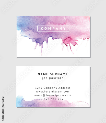 Watercolor Business Card Template