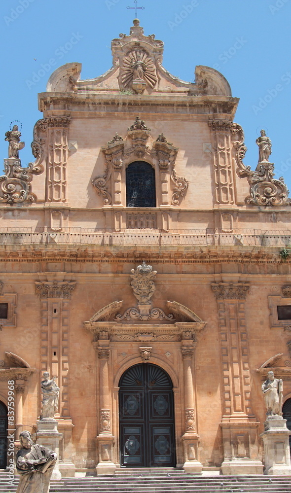 Sicilia,Modica, Facciata della chiesa di San Pietro 