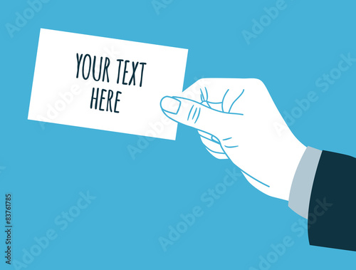 vintage hand silhouette giving blank Business card