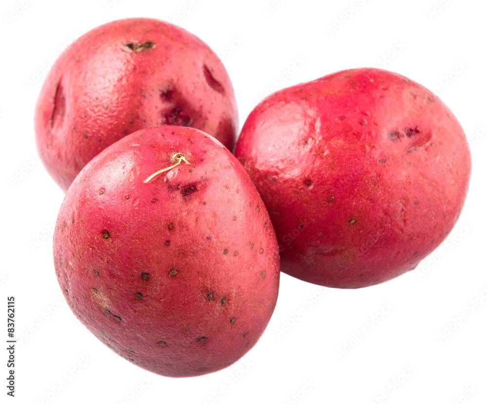 Red potato over white background Red potato over white background