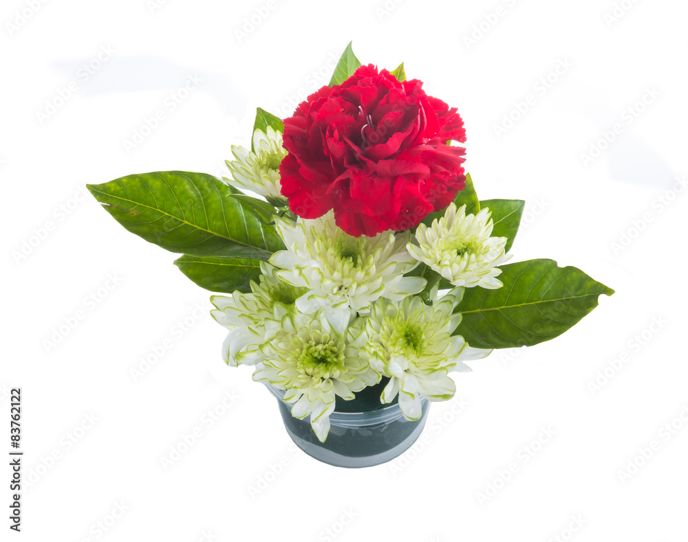 Bouquet of red carnations and chrysanthemum Flower Bouquet of red carnations and chrysanthemum Flower