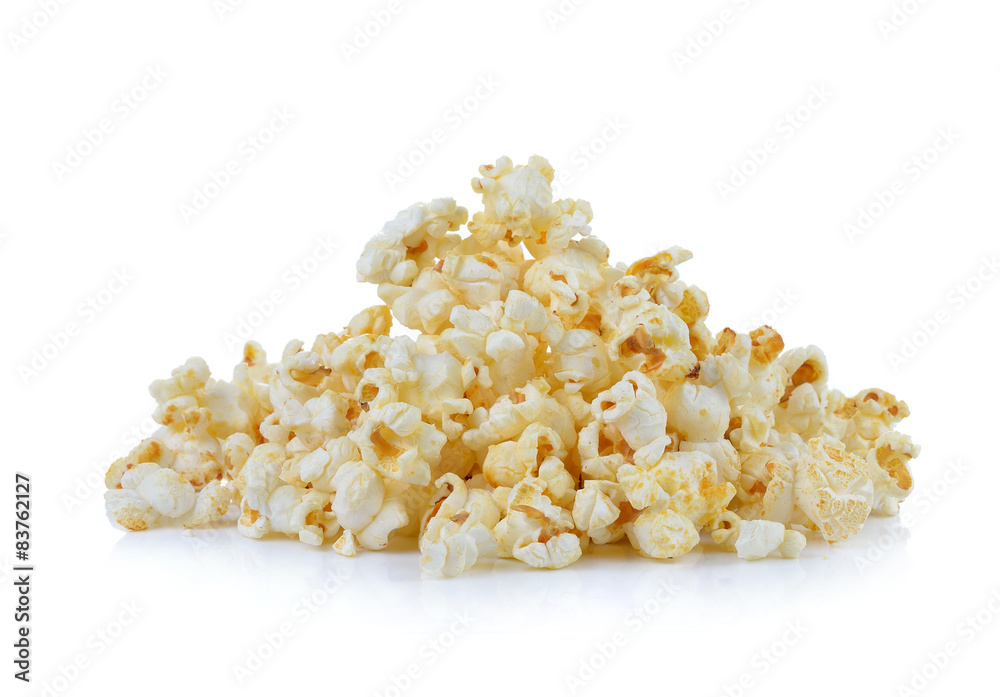 popcorn on white background