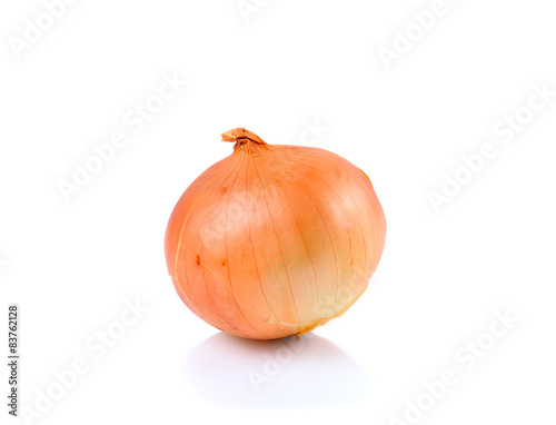 Ripe onion on a white background