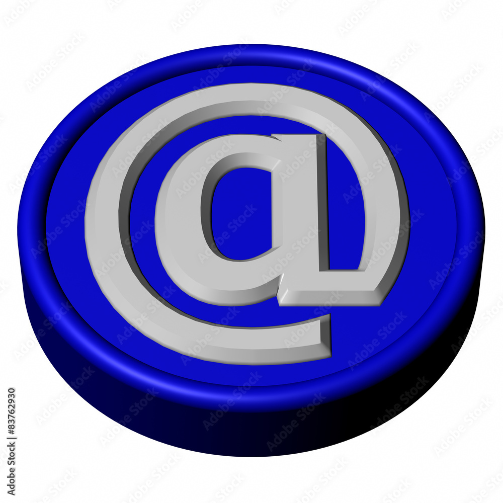 Blue button with sign e-mail Blue button with sign e-mail