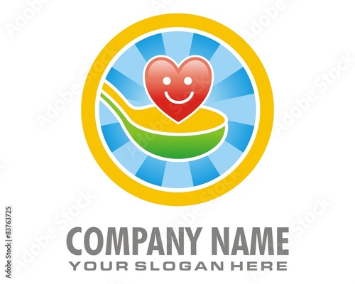 spoon affection heart love logo image vector
