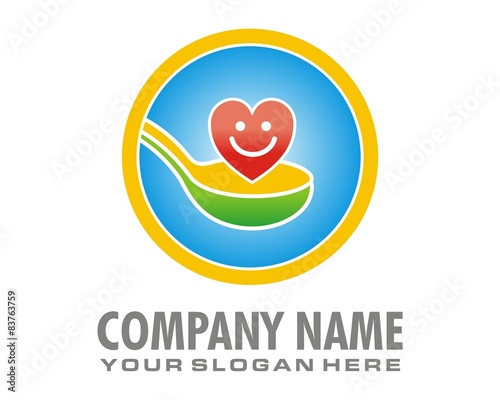 spoon affection heart love logo image vector