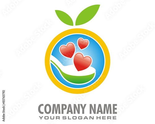 spoon affection heart love logo image vector