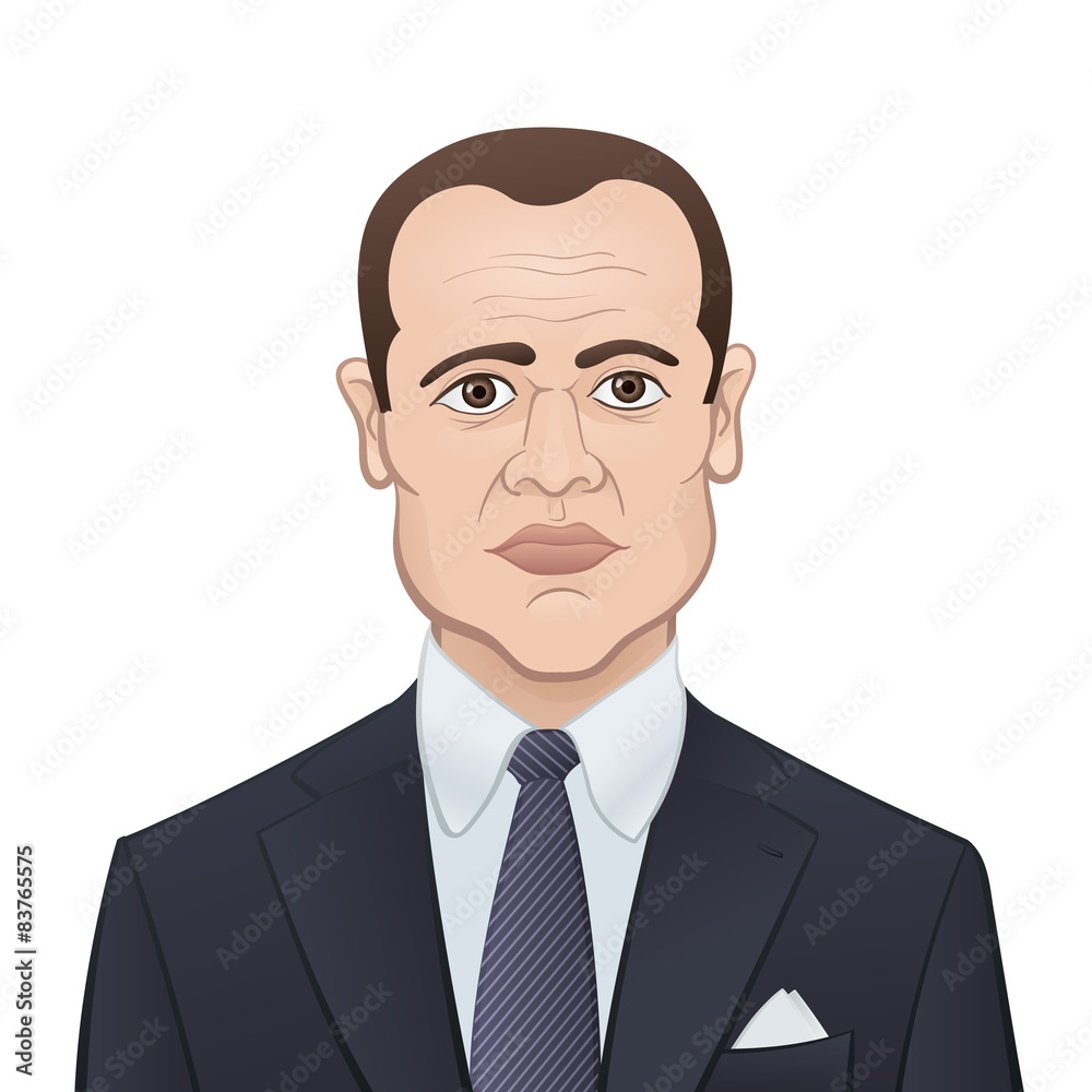 Businessman in a Suit and Tie on White Background