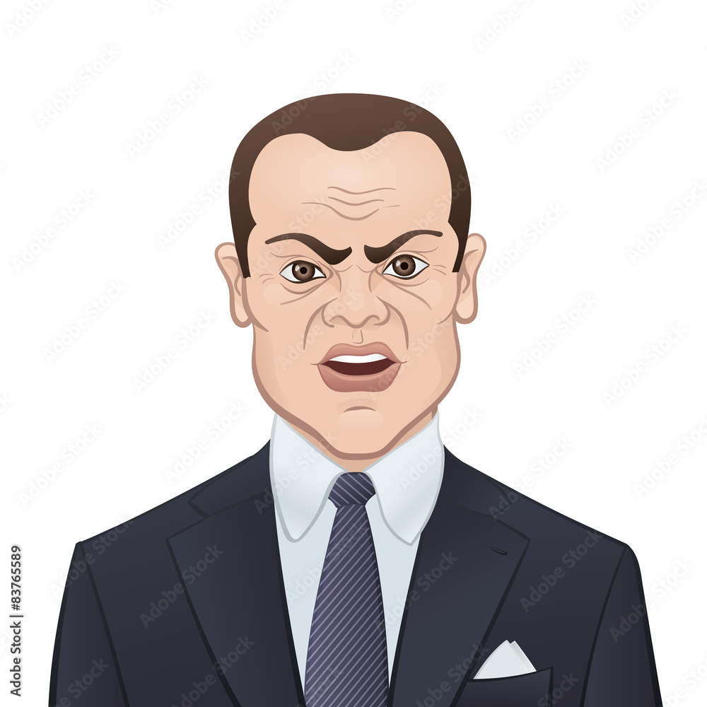 Businessman in a Suit and Tie on White Background