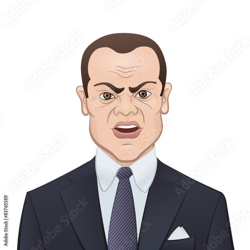 Businessman in a Suit and Tie on White Background