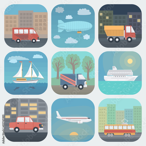 Transport App Icons Set