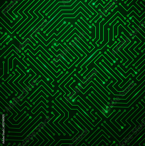 Futuristic Shining Green Technology Backgorund