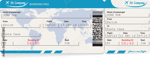 Vector image of airline boarding pass ticket  