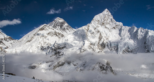 view of the Everest and Nuptse from Kala Patthar