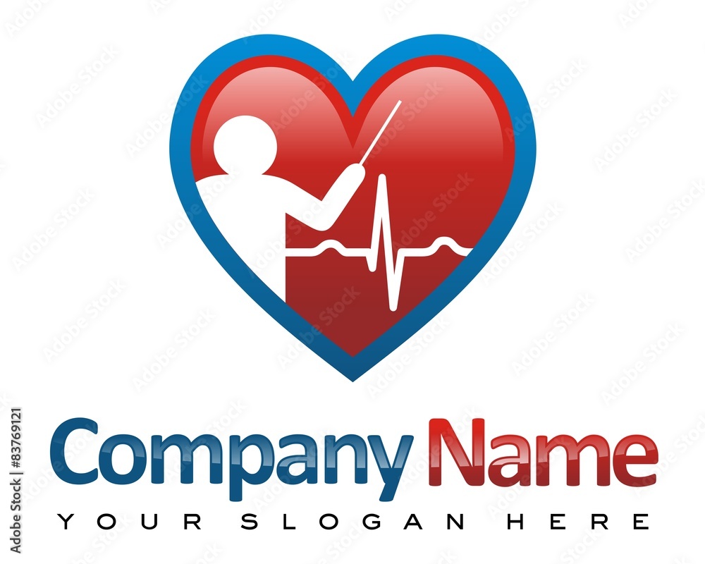 heart health clinic logo image vector