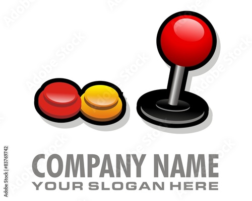 arcade game button logo image vector