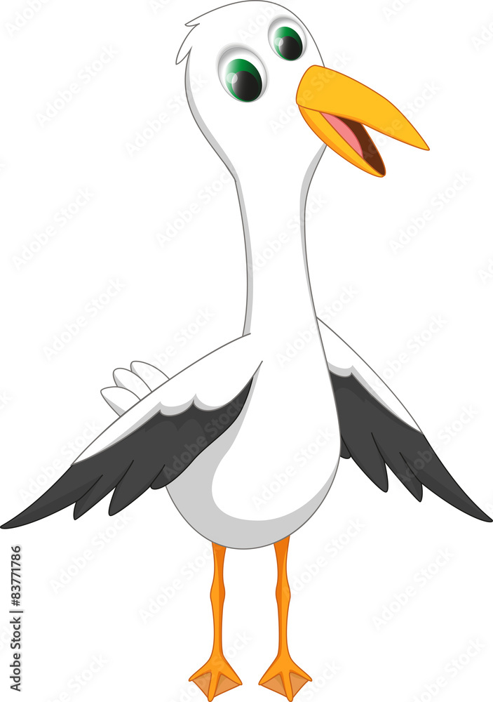 Naklejka premium happy seagull cartoon