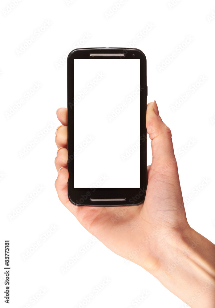 Hand holding mobile phone Hand holding mobile phone