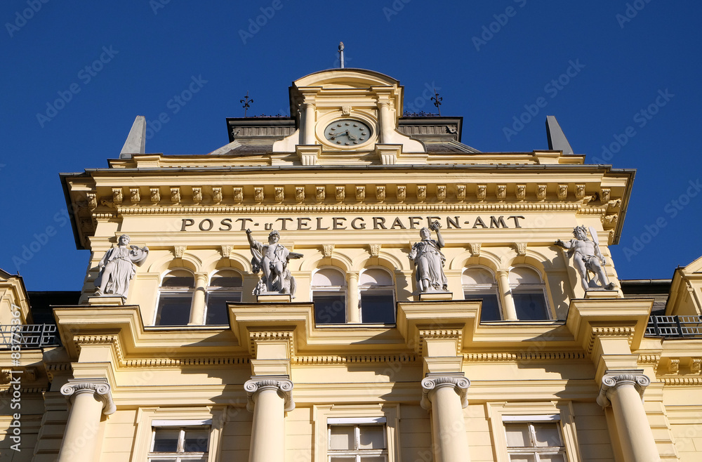 Obraz premium The post office from the imperial times of Austria in the town of Bad Ischl 