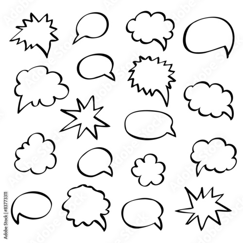 speech bubble hand drawn outline.