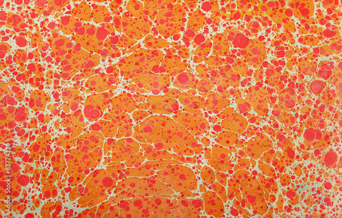 Red yellow spotted ebru