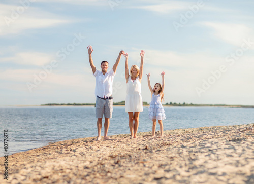 happy family at the seaside