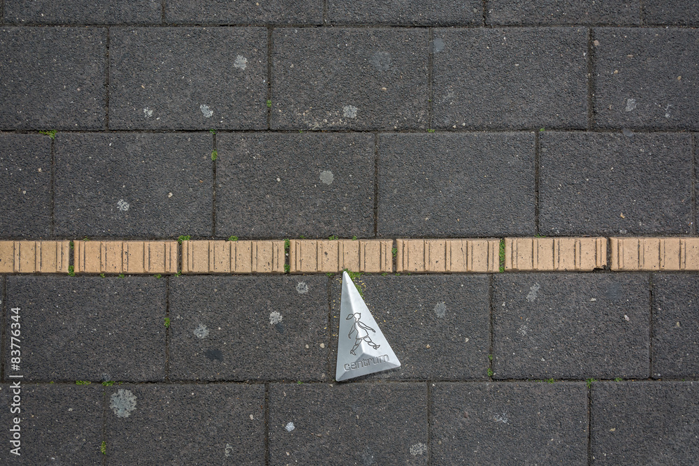 Fototapeta premium Tracking on the sidewalk.