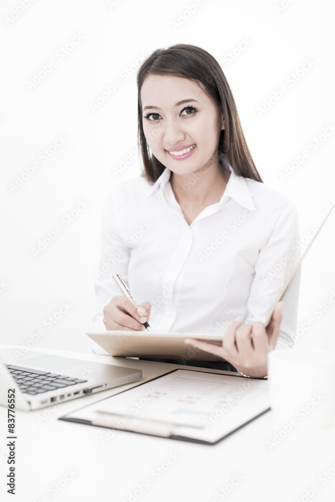 Young business woman working at office Young business woman working at office