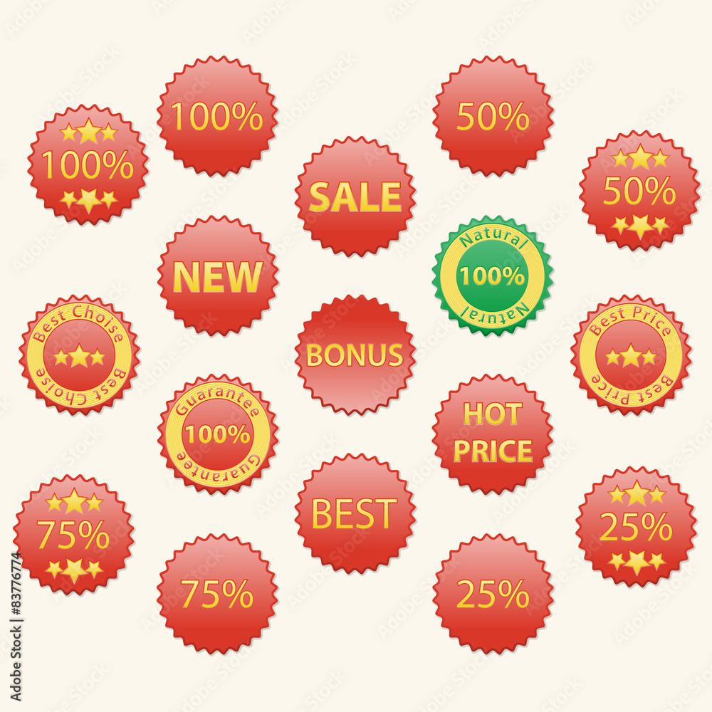 Shop labels set Shop labels set