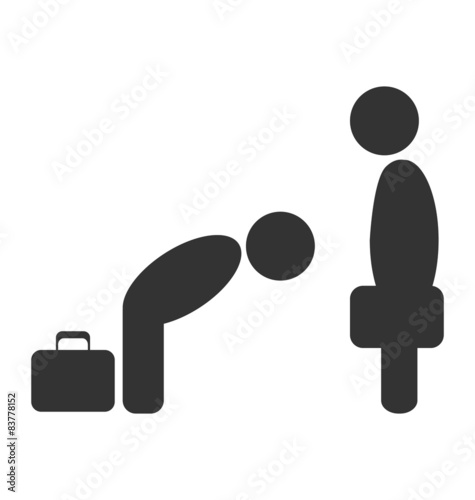 Greeting etiquette business situation icon isolated on white bac