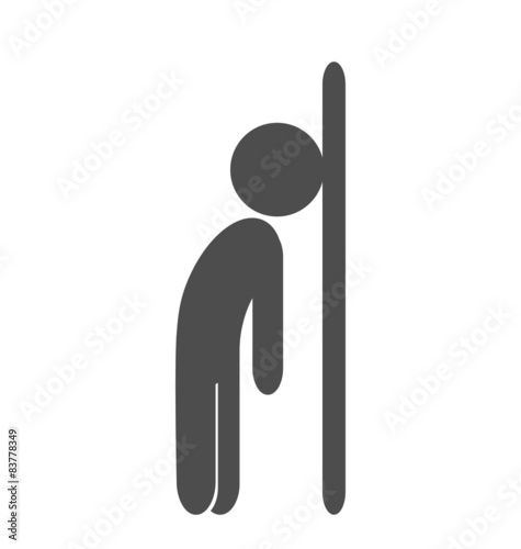 Fizzle out man flat icon pictogram isolated on white background