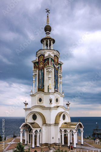 Orthodox church, Crimea, Russia. Museum - lighthouse near Yalta. photo