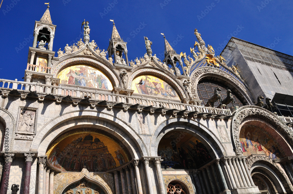 Saint mark's basilica  upper part. Venice. Italy.