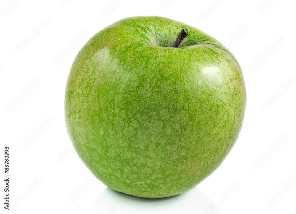 The isolated green apple on a white background. The isolated green apple on a white background.