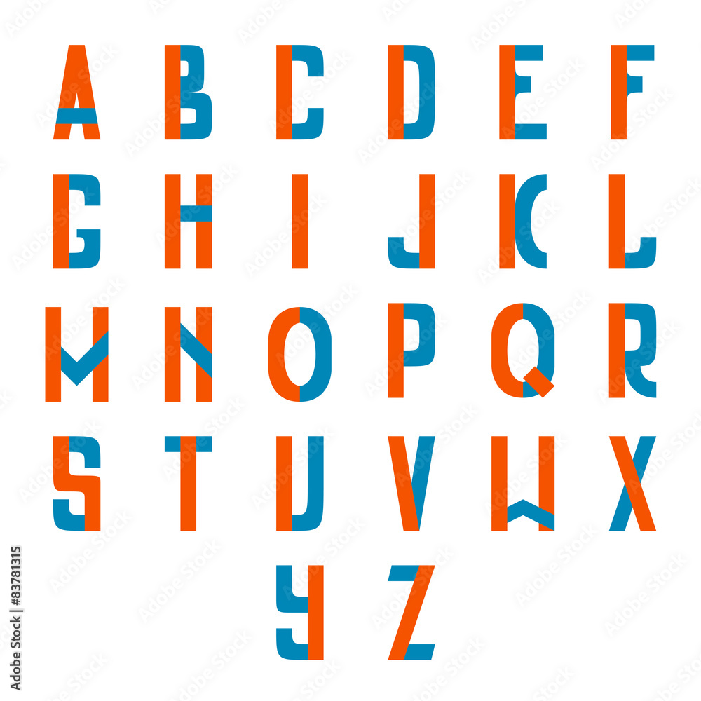 Full latin alphabet, two colored, clean and simple. Full latin alphabet, two colored, clean and simple.
