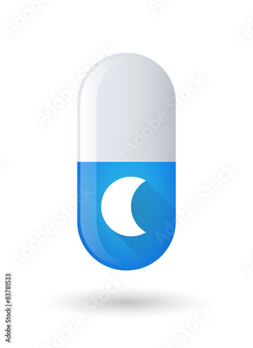 Blue pill icon with a moon