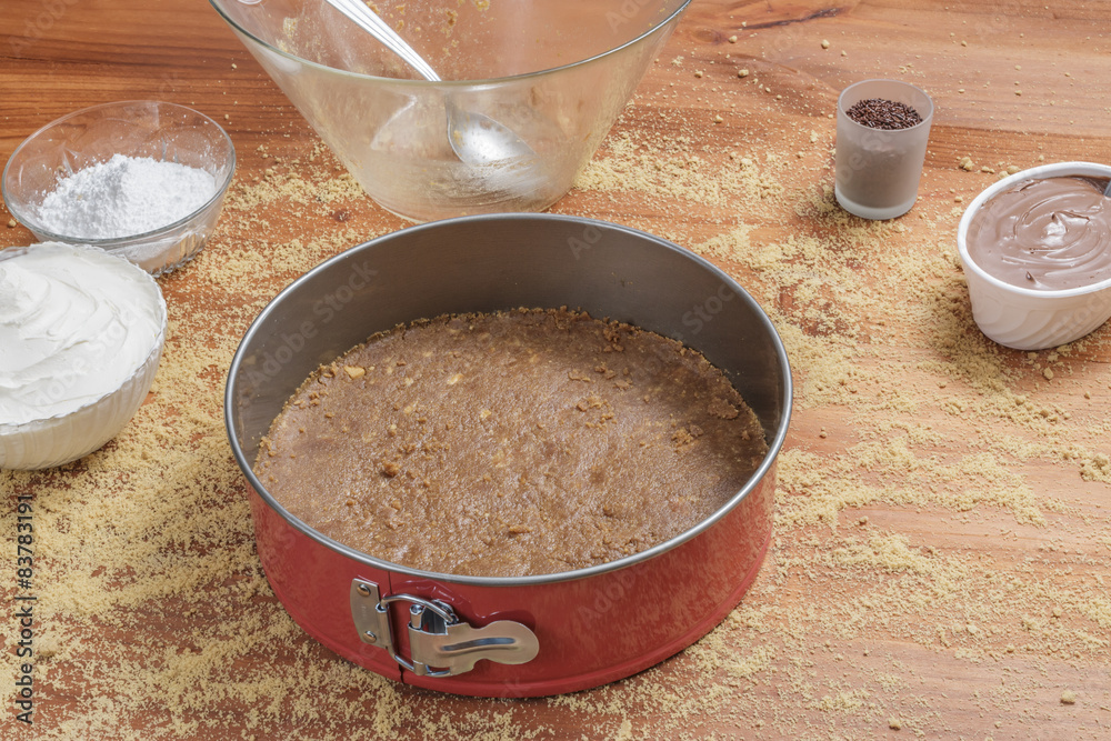 Different ingredients for a cake Different ingredients for a cake