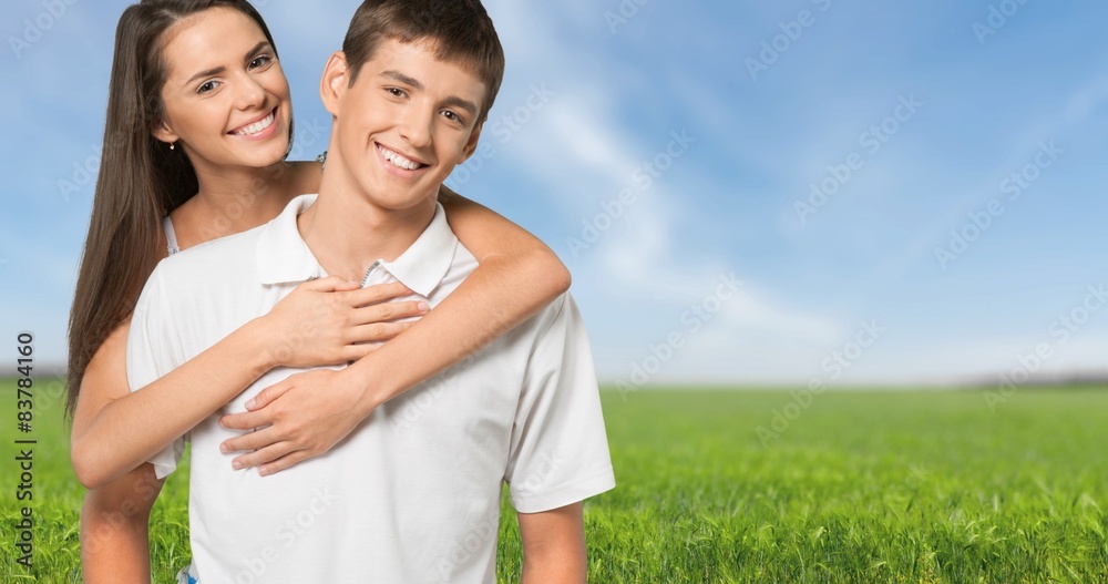 Obraz premium Couple, Latin American and Hispanic Ethnicity, Cheerful.