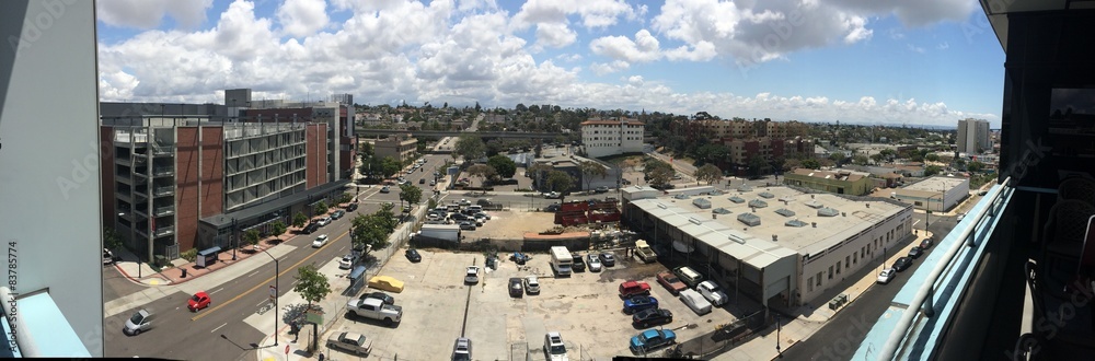 Street panoramic City of San Diego California USA