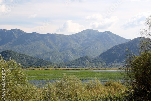 General view of the mountain lake