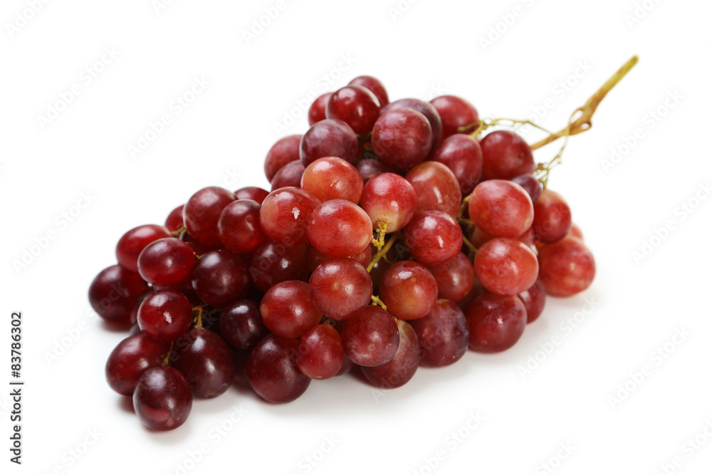 Red grape isolated on white