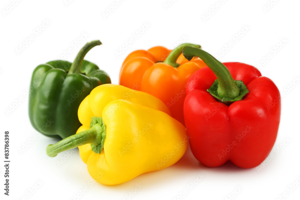 Orange pepper with water drops 