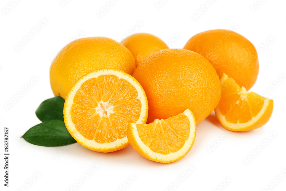 Fresh orange fruit isolated on white Fresh orange fruit isolated on white