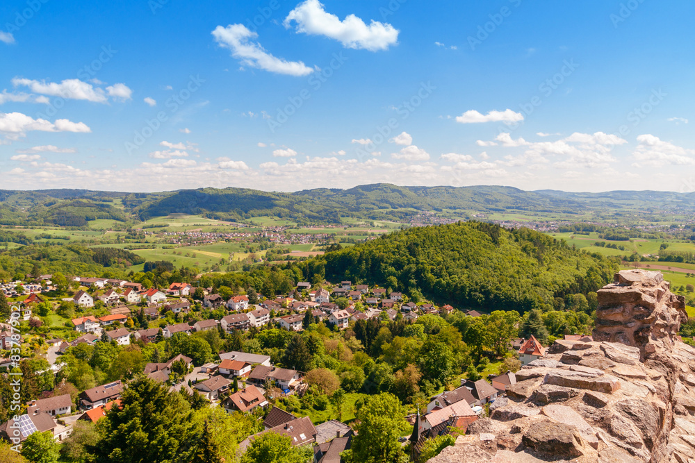 View of Spring landscape in Odenwald, Germany
