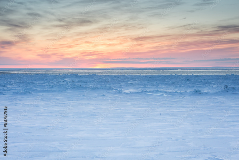 sunrise over the ice